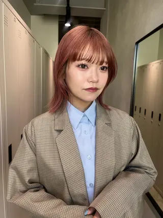 ミディアム saki‪🌱‬♡ /ボブ/透明感カラーのヘアスタイル