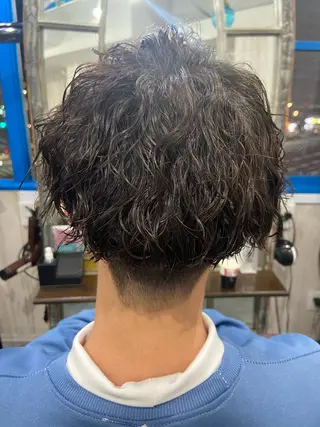 ショート パーマ メンズ カットパーマ✂️ 小坂田玲亜のヘアスタイル