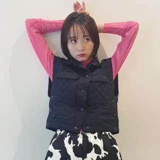 ショート カラー 髪質改善/白髪ぼかし レイヤー 🌱千咲季のヘアスタイル