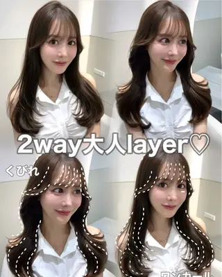 セミロング カラー 🩷韓国ヘア/ヨシン モリ🩷Maikaのヘアスタイル
