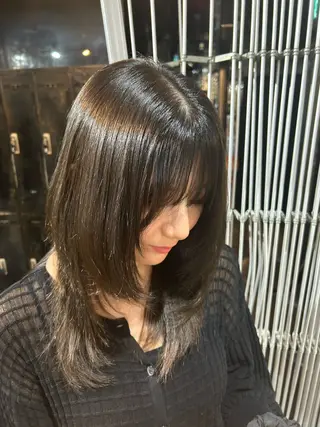 セミロング おがわ まなのヘアスタイル