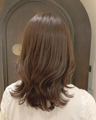 ミディアム カラー 🧡くびれヘア/前髪 顔周り🧡久原結衣のヘアスタイル