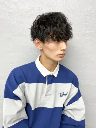 メンズ シャドウパーマ/ 波巻きパーマ/三鷹のヘアスタイル