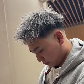 カラー パーマ メンズ 💋ホワイトメッシュ /パーマ/メンズ💋のヘアスタイル