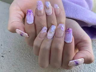 セミロング ネイル ✴︎ Delightのネイルデザイン