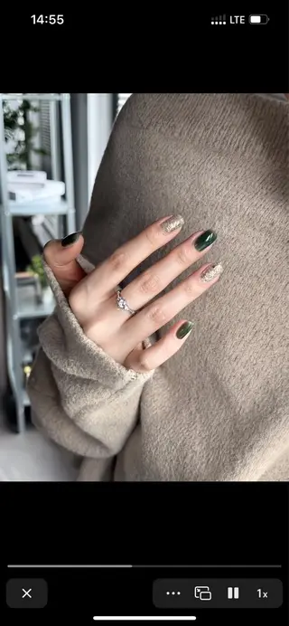 ネイル 長さ出し専門 パーツのネイルデザイン