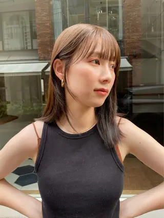 ミディアム ブリーチなし透明感 🪄aoi🤎のヘアスタイル
