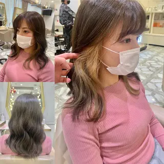 セミロング カラー パーマ ヘアアレンジ メンズ キッズ ネイル マツエク・マツパ アイブロウ 《褒められる》 透明感カラー/小嶋のヘアスタイル