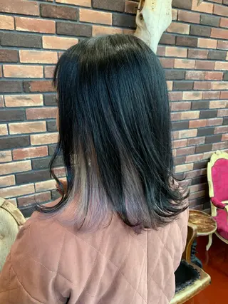 ミディアム カラー ピンクベージュ/新潟 万代/高橋桃葉🍑のヘアスタイル