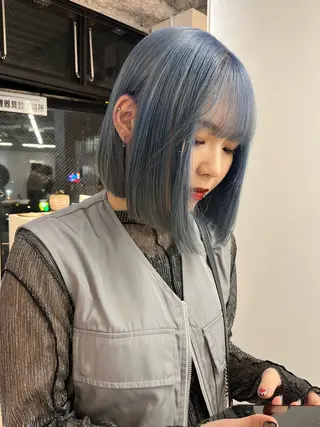 ミディアム カラー aya/メンズヘア/ メンズカット/ボブのヘアスタイル