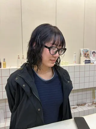 ミディアム カラー パーマ NIKO/名古屋/ 伏見/花屋併設のヘアスタイル