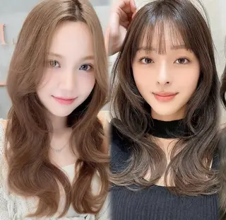 ロング カラー ハッシュカット|透明 感カラー🩵レイヤーのヘアスタイル