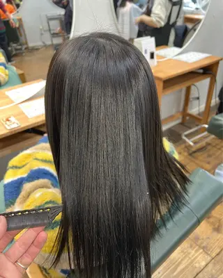 セミロング カラー 髪質改善/縮毛矯正/ 超高濃度水素ケアのヘアスタイル