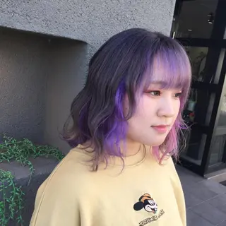 ミディアム maco 艶感ハイトーン🦋のヘアスタイル