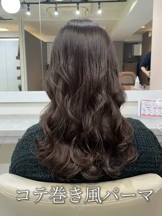 セミロング パーマ 韓国風パーマ/ヘア セット/店長みづきのヘアスタイル
