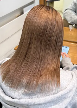セミロング カラー ハイトーン/ダブル カラー/あやかのヘアスタイル