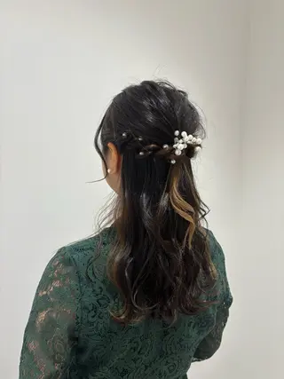 ヘアアレンジ 💗暖色/ブリーチ/ レイヤー/横浜/メイのヘアスタイル