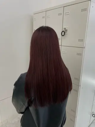 ロング カラー ヘアアレンジ 🩶学生指名No.1 レッド・ボルドー🩶のヘアスタイル