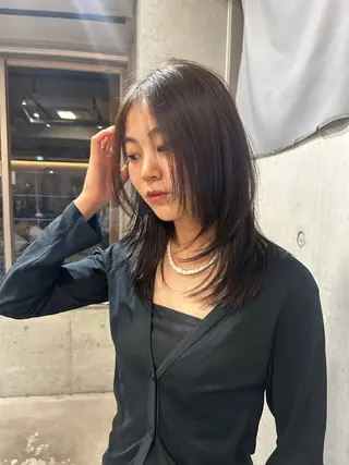 ミディアム 韓国ボブ/レイヤー カット/ EMIRIのヘアスタイル