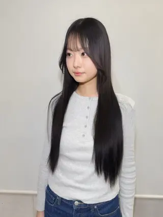 ロング レイヤーウルフ エクステ磯部のヘアスタイル