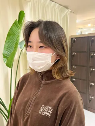 ミディアム カラー 【韓国風くびれヘア】 joule小木曽輝のヘアスタイル