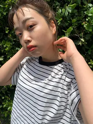 セミロング カラー ヘアアレンジ ピンクベージュ/新潟 万代/高橋桃葉🍑のヘアスタイル