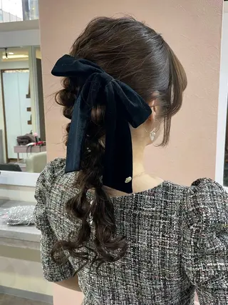 ロング ヘアアレンジ 韓国風パーマ/ヘア セット/店長みづきのヘアスタイル