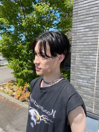 メンズ ミディアム シャドールーツ earth　深川愛実のヘアスタイル