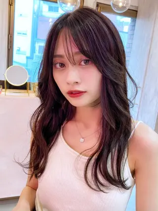 ロング カラー 新宿/韓国風レイヤー 髪質改善/渋谷直樹のヘアスタイル