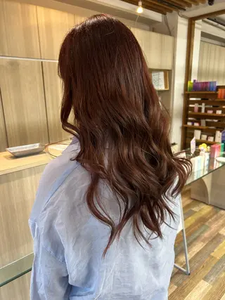 ロング 志賀　輝/ハイライト /縮毛矯正/髪質改善のヘアスタイル