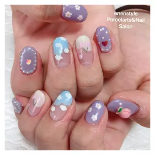 ミディアム ネイル 👑enen style👑のネイルデザイン