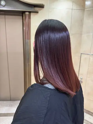 セミロング カラー シマオカイッセイ 個室サロンaceのヘアスタイル