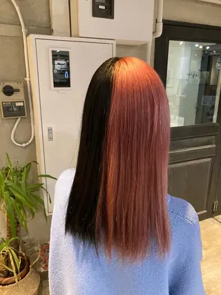 セミロング カラー ダメージレスカラー 縮毛MISAKI🦋のヘアスタイル