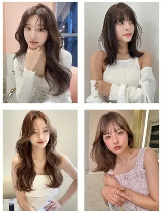 セミロング 韓国特化エクステ🟨 エクステのヘアスタイル