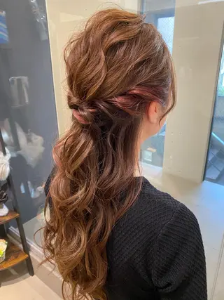ロング カラー ヘアアレンジ 田中 アキオのヘアスタイル