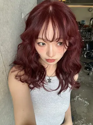 セミロング カラー 韓国ボブ/レイヤー カット/ EMIRIのヘアスタイル