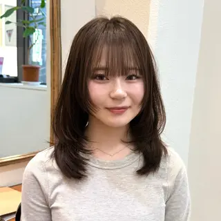 ミディアム レイヤーカット 縮毛矯正 高杉颯汰のヘアスタイル