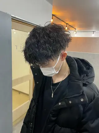 ショート パーマ メンズ eir心斎橋店所属・エビスザキレン／メン ズ／心斎橋🌳のヘアスタイル