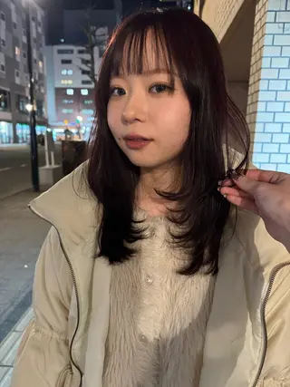 セミロング カラー 阿部 ことみ /メンズカットモデルのヘアスタイル