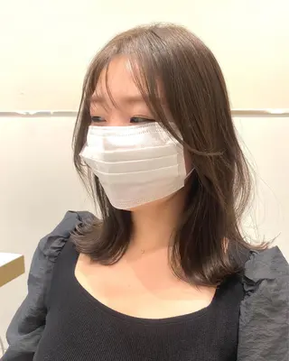 ミディアム カラー パーマ ヘアアレンジ 小野寺瑞希 /最小顔カットのヘアスタイル