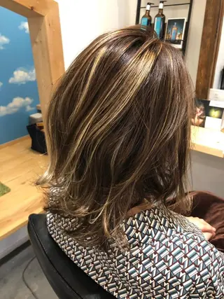 ミディアム カラー 髪質改善 十河　勇作のヘアスタイル