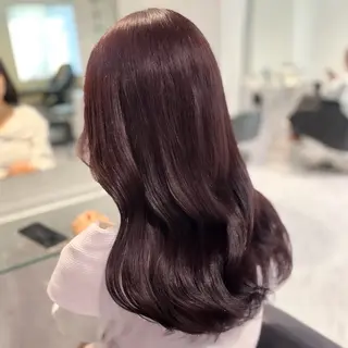 セミロング カラー 韓国風艶髪🎀 暖色カラー🤍のヘアスタイル