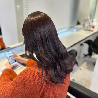 セミロング カラー ヘアアレンジ Ryo横浜韓国ヘア/ 曲がる縮毛矯正特化のヘアスタイル