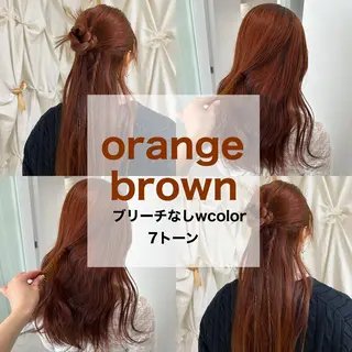 ロング カラー 愛結 暖色カラー🎀🩰のヘアスタイル