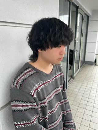 メンズ ニュアンスパーマ/ ウルフ/ときなのヘアスタイル