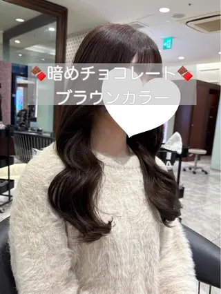 セミロング カラー パーマ 韓国っぽ透け感カラー マンツーマン🫧なおのヘアスタイル