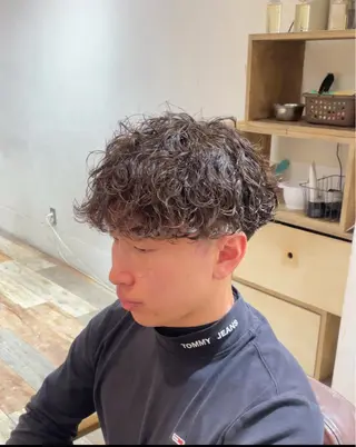 メンズ 波巻きスパイラル/ メンズパーマ/ゆうひのヘアスタイル