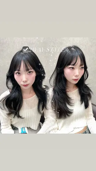 セミロング MOE 福岡韓国ヘア✧︎のヘアスタイル