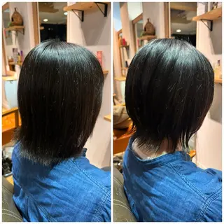 ミディアム カラー ツキダテ ユイのヘアスタイル