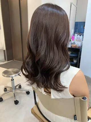 セミロング ✨色持ちの良い艶 カラー✨蟹江真世のヘアスタイル